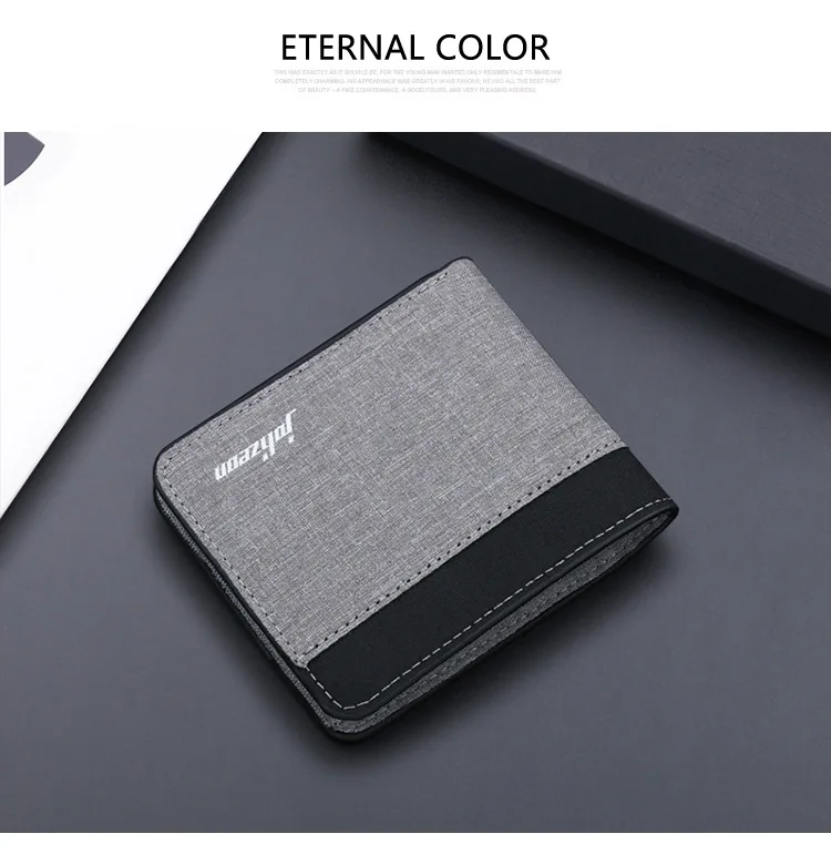 Canvas Men Wallet Black/blue/gray Card Holder Wallet Male Money Bag ID/photo/bank Holder Short Purse Credit Card Case Bag