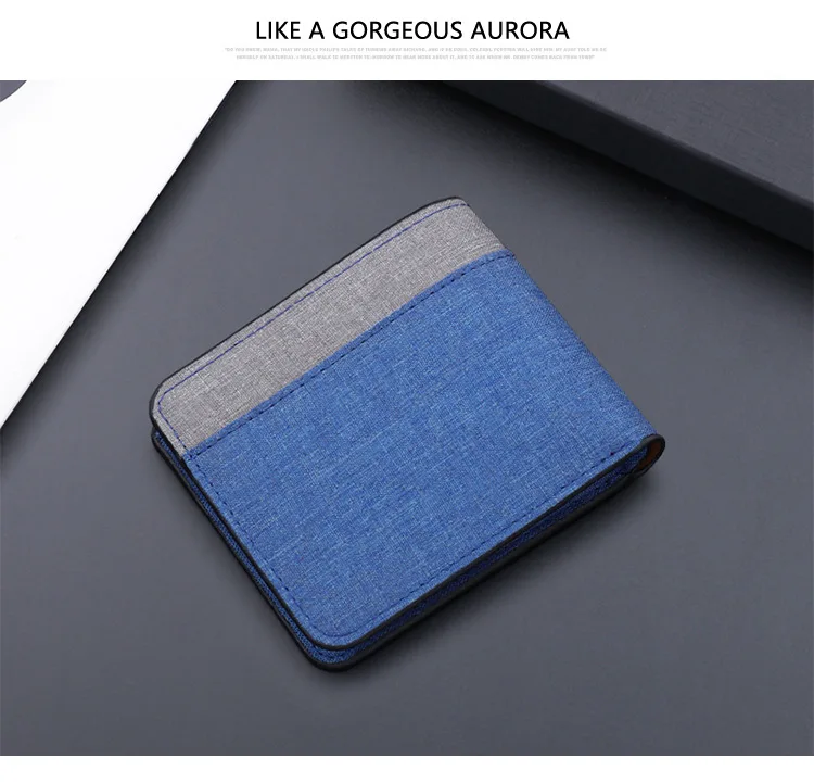 Canvas Men Wallet Black/blue/gray Card Holder Wallet Male Money Bag ID/photo/bank Holder Short Purse Credit Card Case Bag
