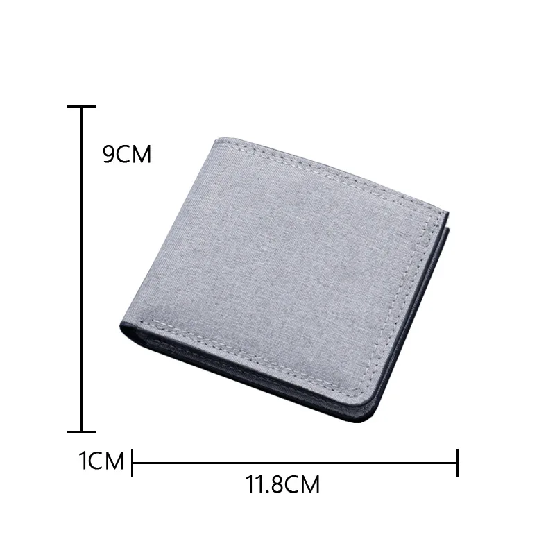 Canvas Men Wallet Black/blue/gray Card Holder Wallet Male Money Bag ID/photo/bank Holder Short Purse Credit Card Case Bag