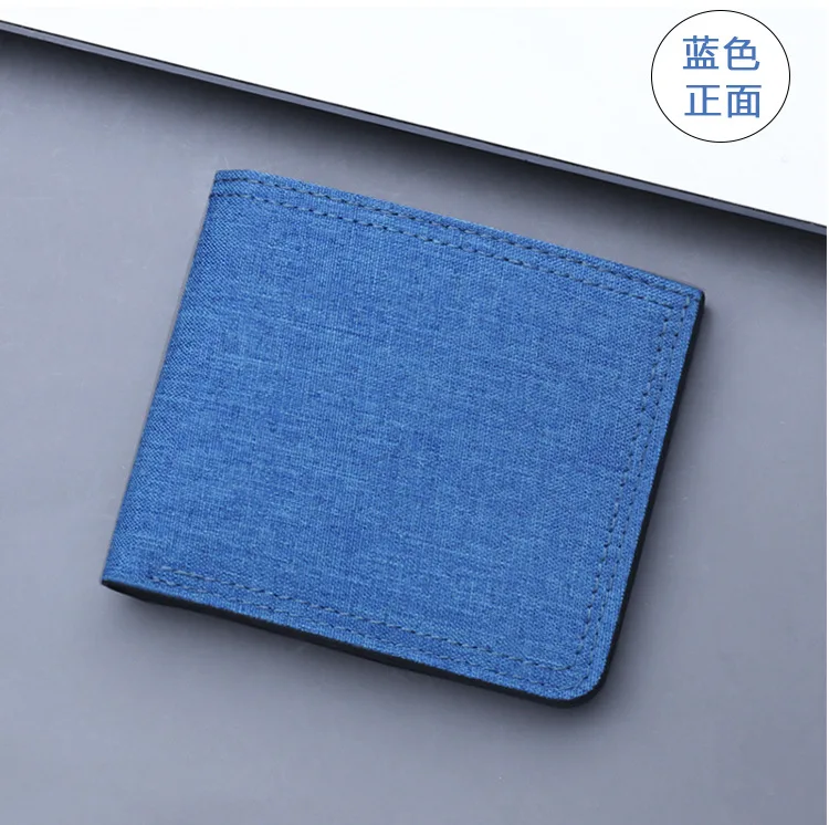 Canvas Men Wallet Black/blue/gray Card Holder Wallet Male Money Bag ID/photo/bank Holder Short Purse Credit Card Case Bag