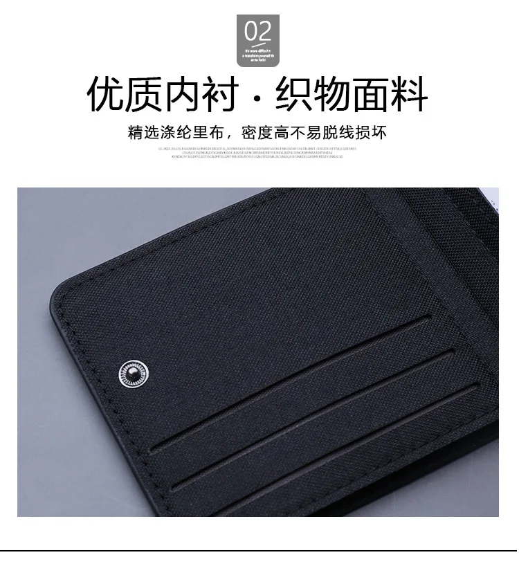Canvas Men Wallet Black/blue/gray Card Holder Wallet Male Money Bag ID/photo/bank Holder Short Purse Credit Card Case Bag
