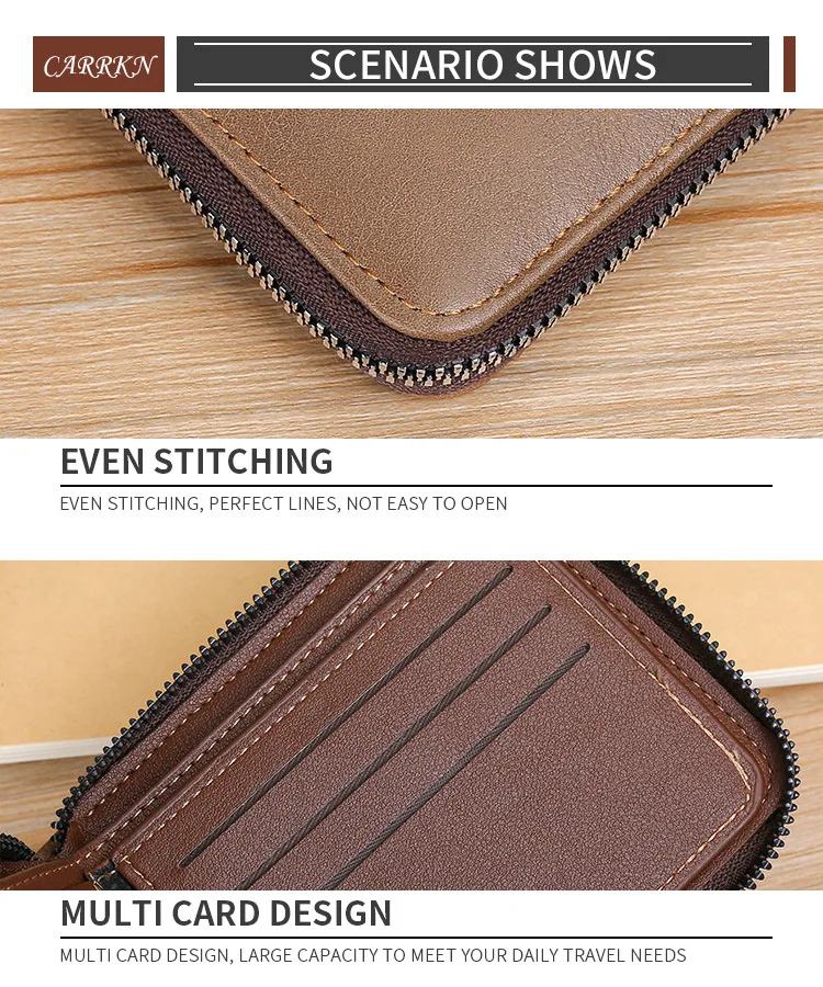 New Men Zipper Wallets Short Card Holder Vintage Male Wallet High Quality PU Leather Classic Coin Pocket Wallet For Boys 2025