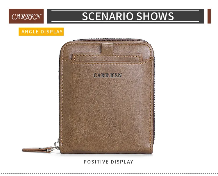 New Men Zipper Wallets Short Card Holder Vintage Male Wallet High Quality PU Leather Classic Coin Pocket Wallet For Boys 2025