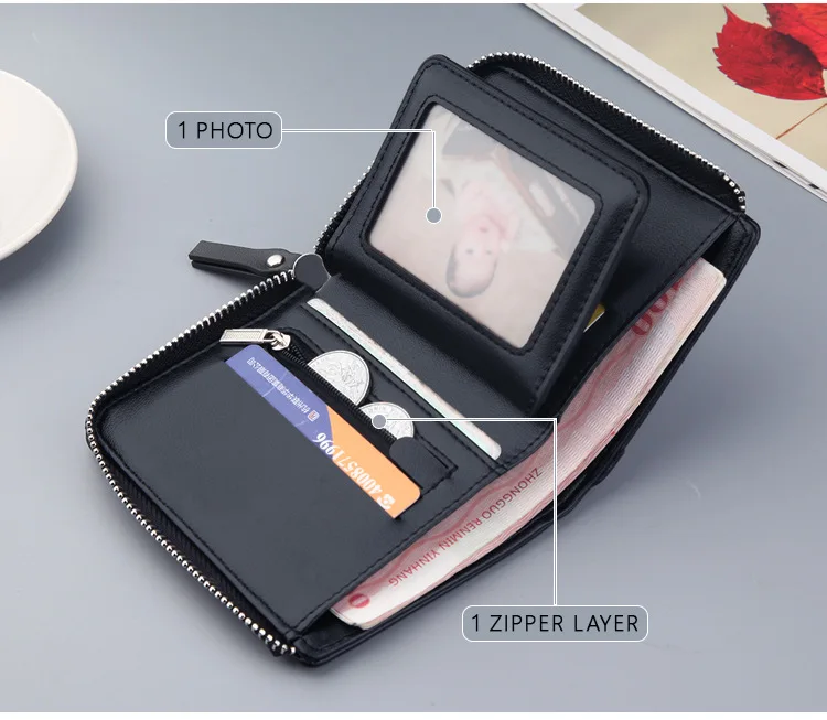 Vintage Men Leather Luxury Wallet Short Slim Male Purses Money Clip Credit Card Dollar Wallet Mens Card Purse