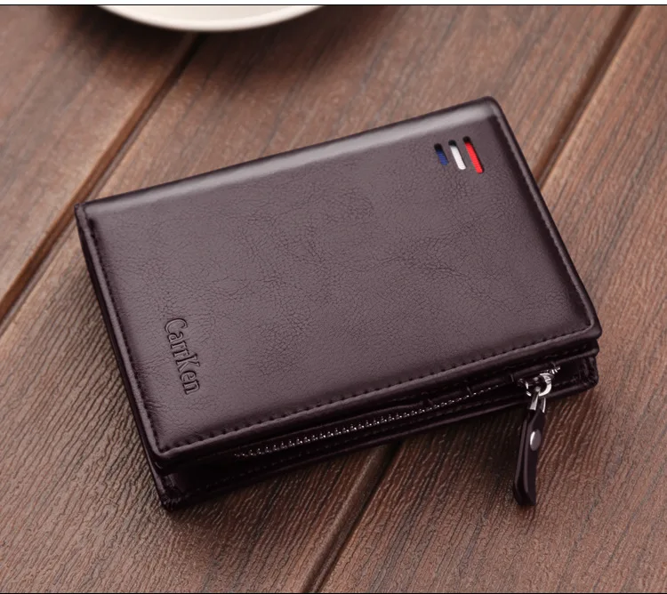 Vintage Men Leather Luxury Wallet Short Slim Male Purses Money Clip Credit Card Dollar Wallet Mens Card Purse