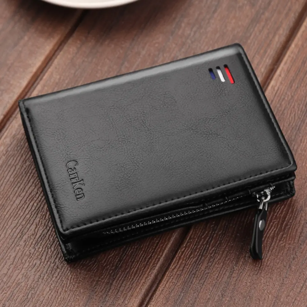 Vintage Men Leather Luxury Wallet Short Slim Male Purses Money Clip Credit Card Dollar Wallet Mens Card Purse