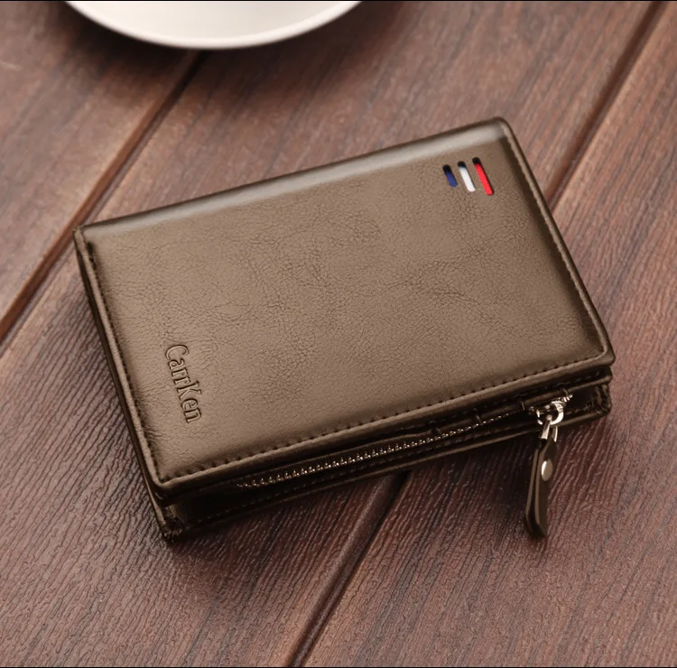 Vintage Men Leather Luxury Wallet Short Slim Male Purses Money Clip Credit Card Dollar Wallet Mens Card Purse