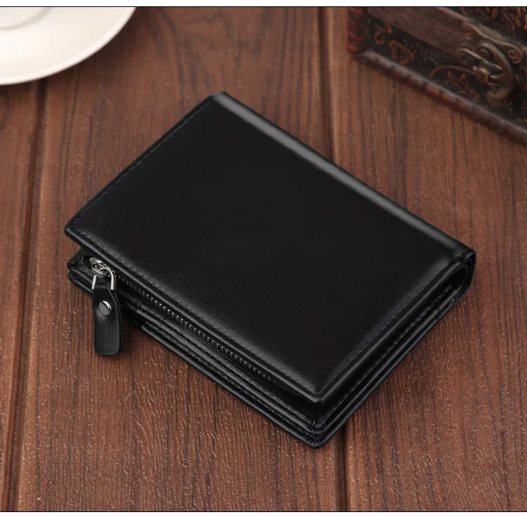 Vintage Men Leather Luxury Wallet Short Slim Male Purses Money Clip Credit Card Dollar Wallet Mens Card Purse