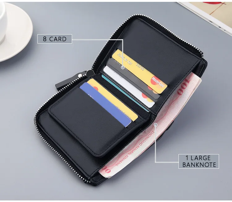 Vintage Men Leather Luxury Wallet Short Slim Male Purses Money Clip Credit Card Dollar Wallet Mens Card Purse
