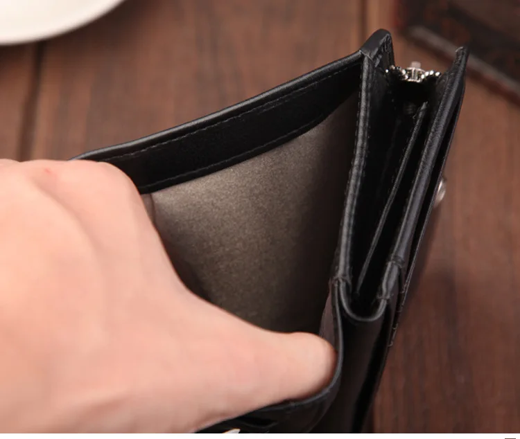 Vintage Men Leather Luxury Wallet Short Slim Male Purses Money Clip Credit Card Dollar Wallet Mens Card Purse