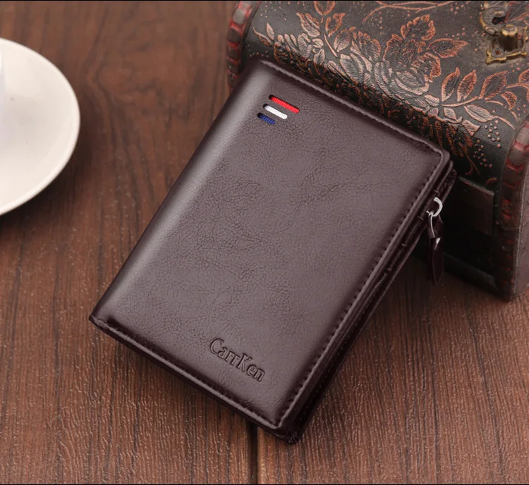 Vintage Men Leather Luxury Wallet Short Slim Male Purses Money Clip Credit Card Dollar Wallet Mens Card Purse
