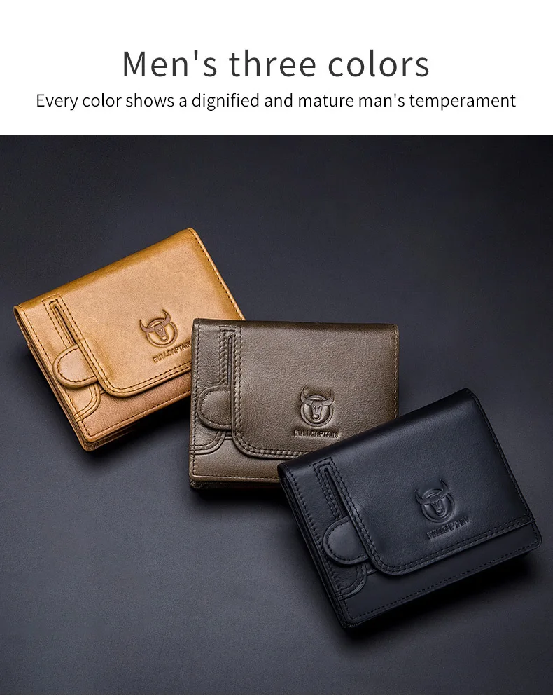 2023 Brand Genuine Leather Men's Wallet Cowhide Designer Male Purse Vintage ID Card Holder Luxury Money Bag
