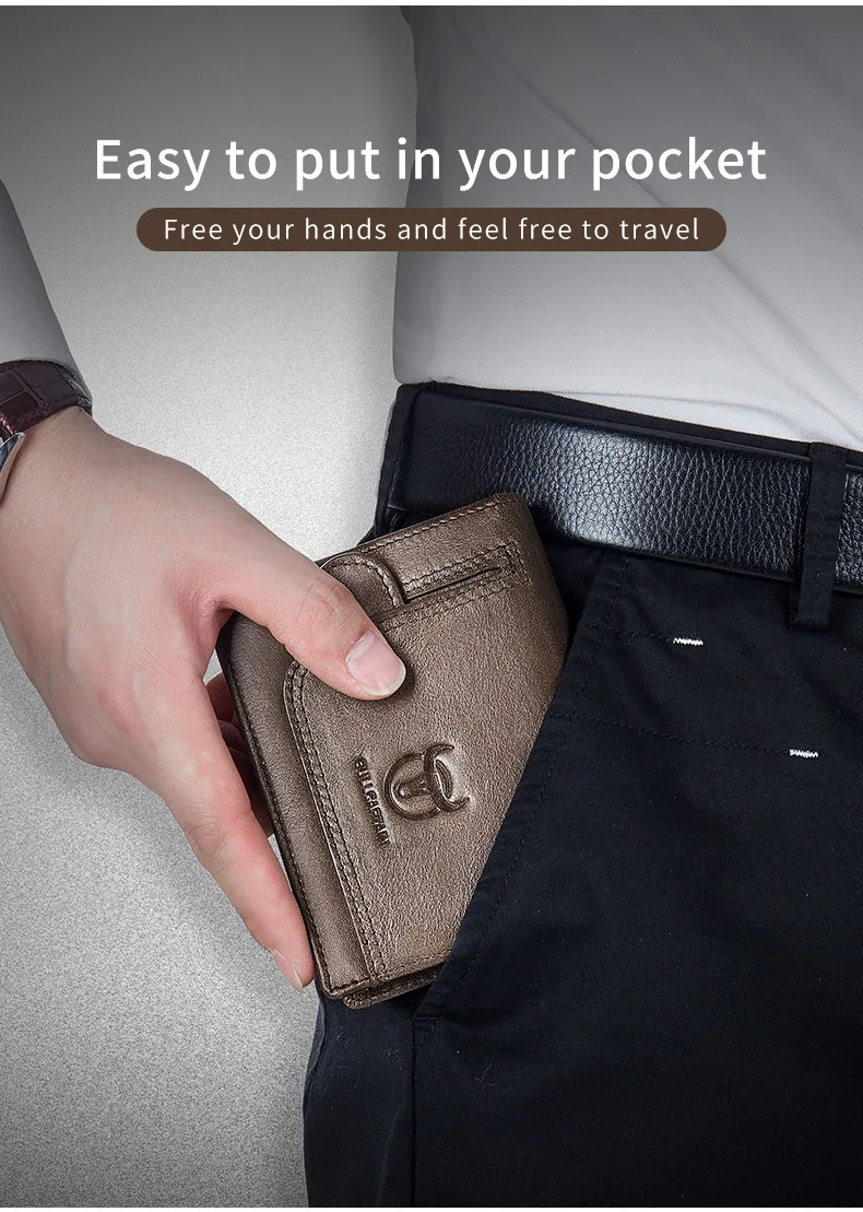 2023 Brand Genuine Leather Men's Wallet Cowhide Designer Male Purse Vintage ID Card Holder Luxury Money Bag