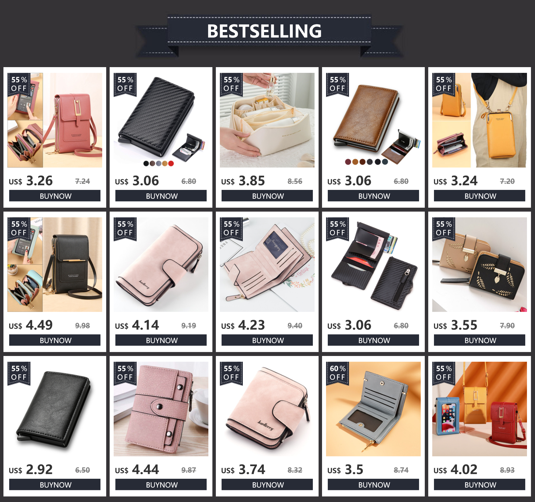Men's Wallet Leather Billfold Slim Hipster Cowhide Credit Card/ID Holders Inserts Coin Purses Luxury Business Foldable Wallet