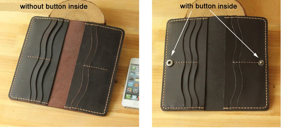 Handmade Vintage Crazy horse Genuine Leather Wallet men Leather long wallet clutch bag male purse money clips money bag