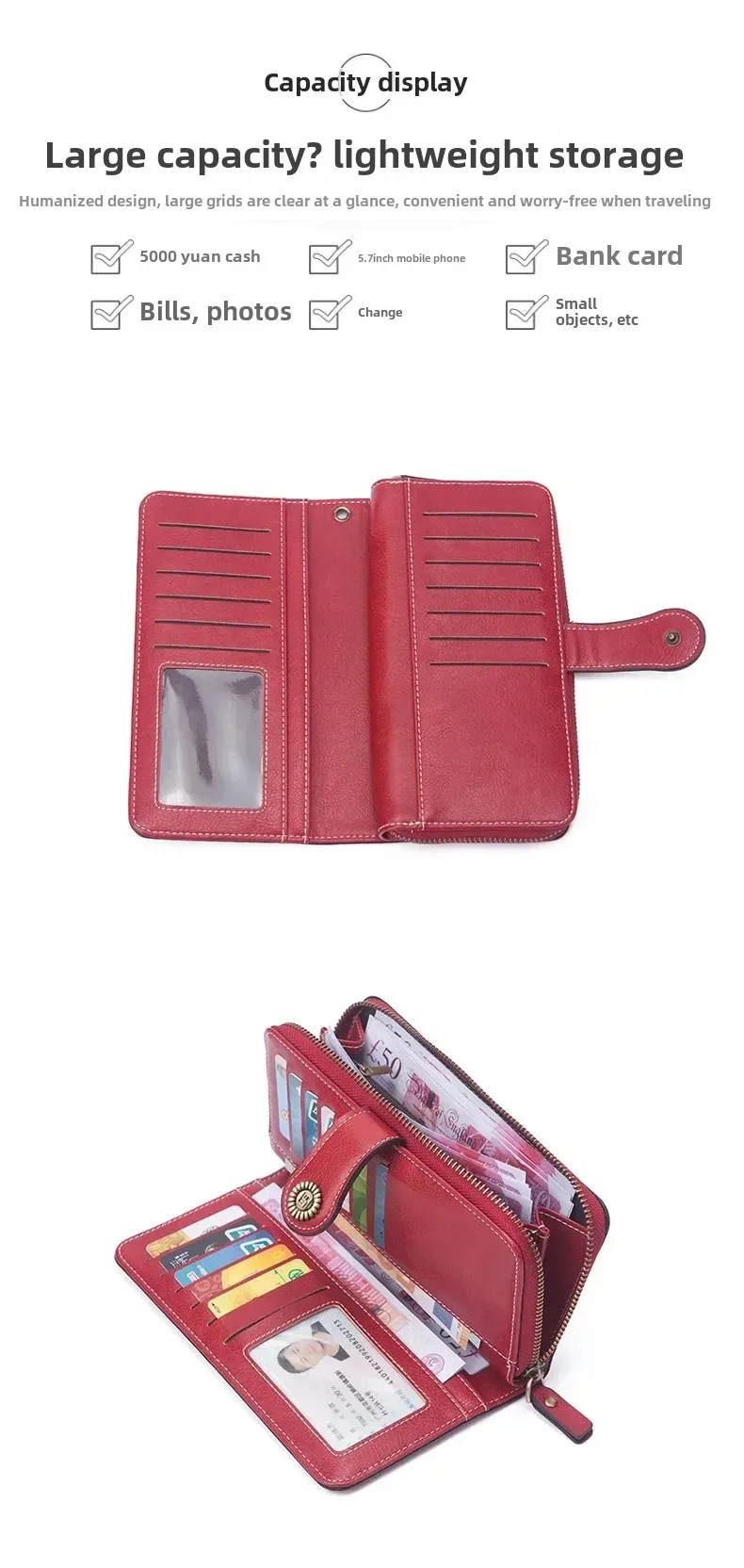High Quality Women Wallet Anti-theft Leather Wallets For Woman Long Zipper Large Ladies Clutch Bag Female Purse Card Holder High Quality Women Wallet Anti-theft Leather Wallets For Woman Long Zipper Large Ladies Clutch Bag Female Purse Card Holder