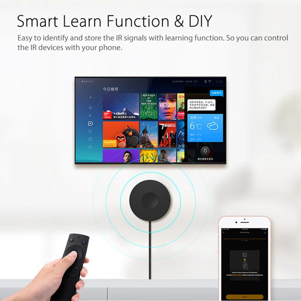 Tuya WiFi IR RF Remote Control Support for  Alexa Google Assistant Universal Controller for Air Conditioner TV Appliances