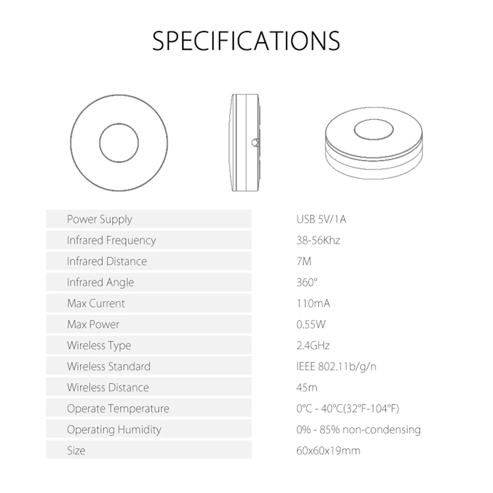 Tuya WiFi IR RF Remote Control Support for  Alexa Google Assistant Universal Controller for Air Conditioner TV Appliances