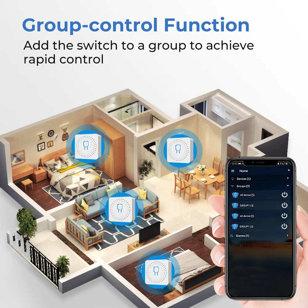 16A Tuya WiFi Smart Switch 2-way Control with Energy Monitor Switch Mini Smart Breaker Smart Life Control  Alexa Via Google Home