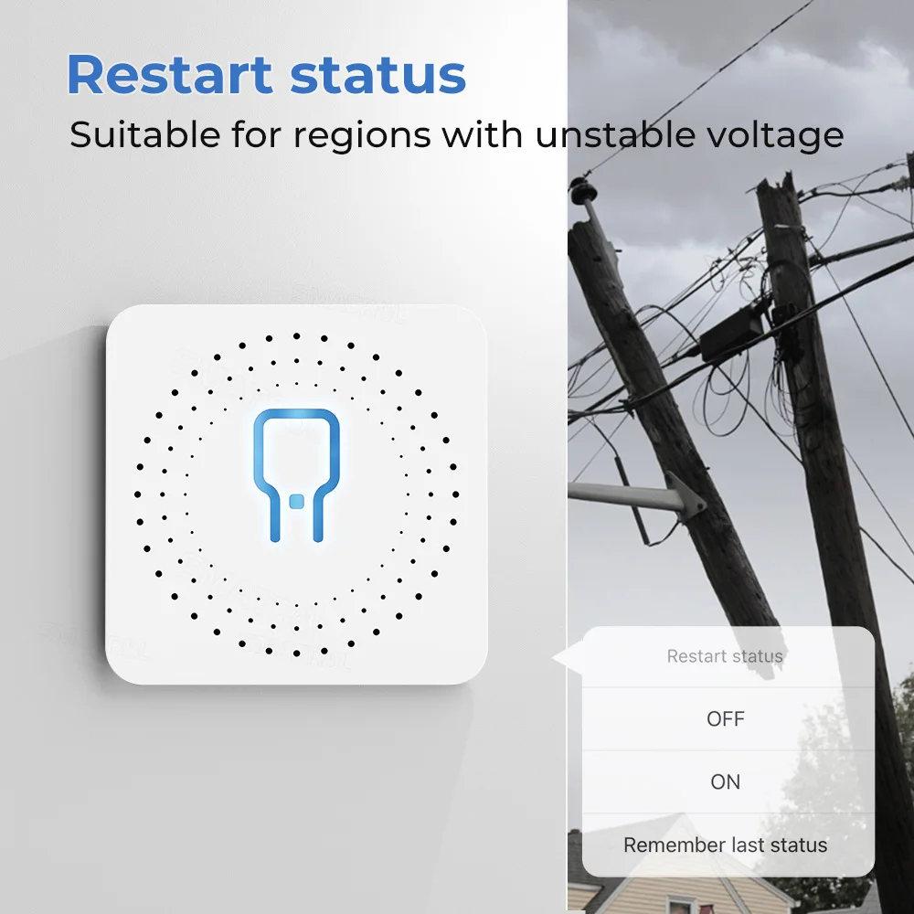 16A Tuya WiFi Smart Switch 2-way Control with Energy Monitor Switch Mini Smart Breaker Smart Life Control  Alexa Via Google Home