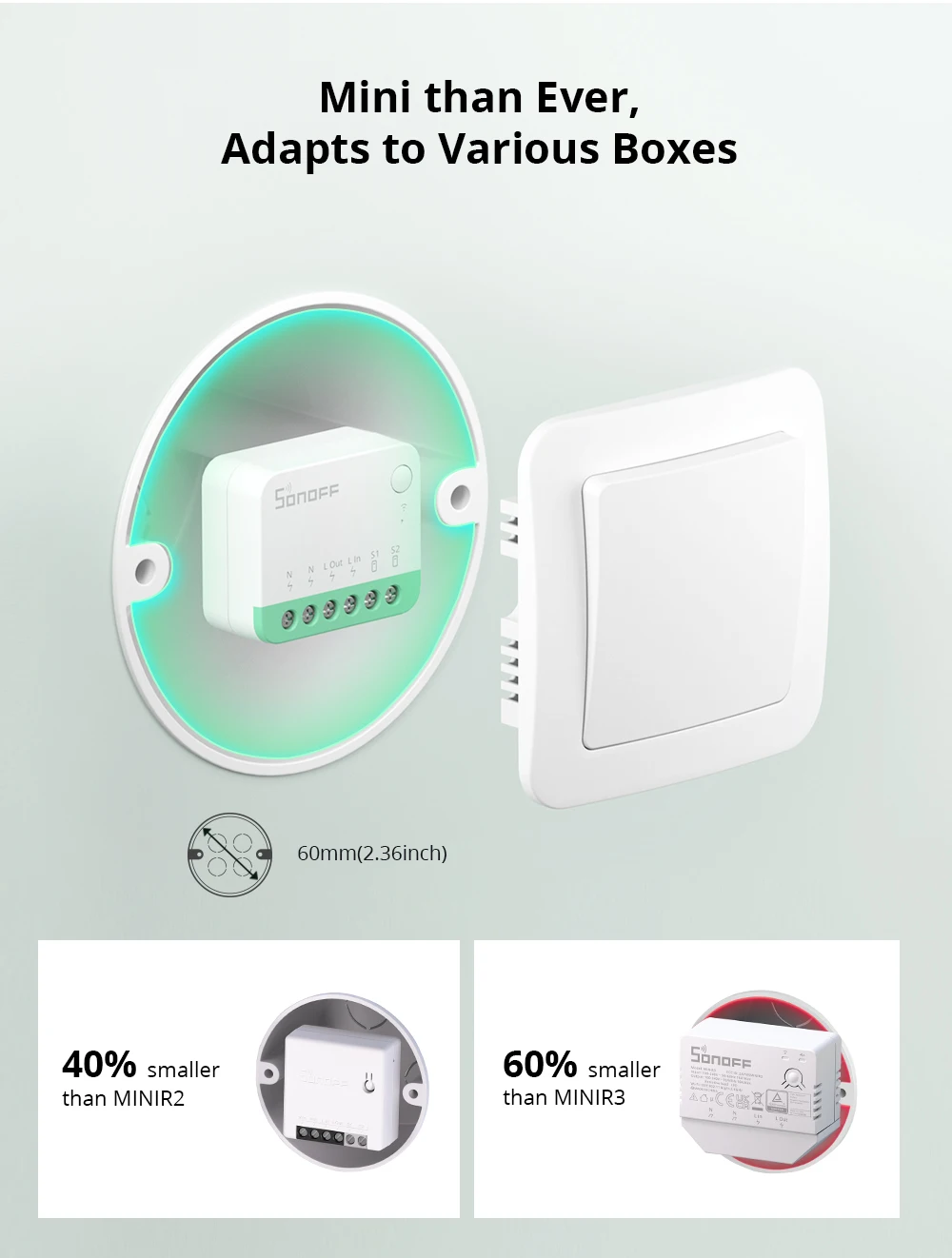 Sonoff Mini R4 Matter WiFi Smart Home Light Switch Sonoff Mini R4 Extreme Matter Relay Work with Alexa Google Home Homekit