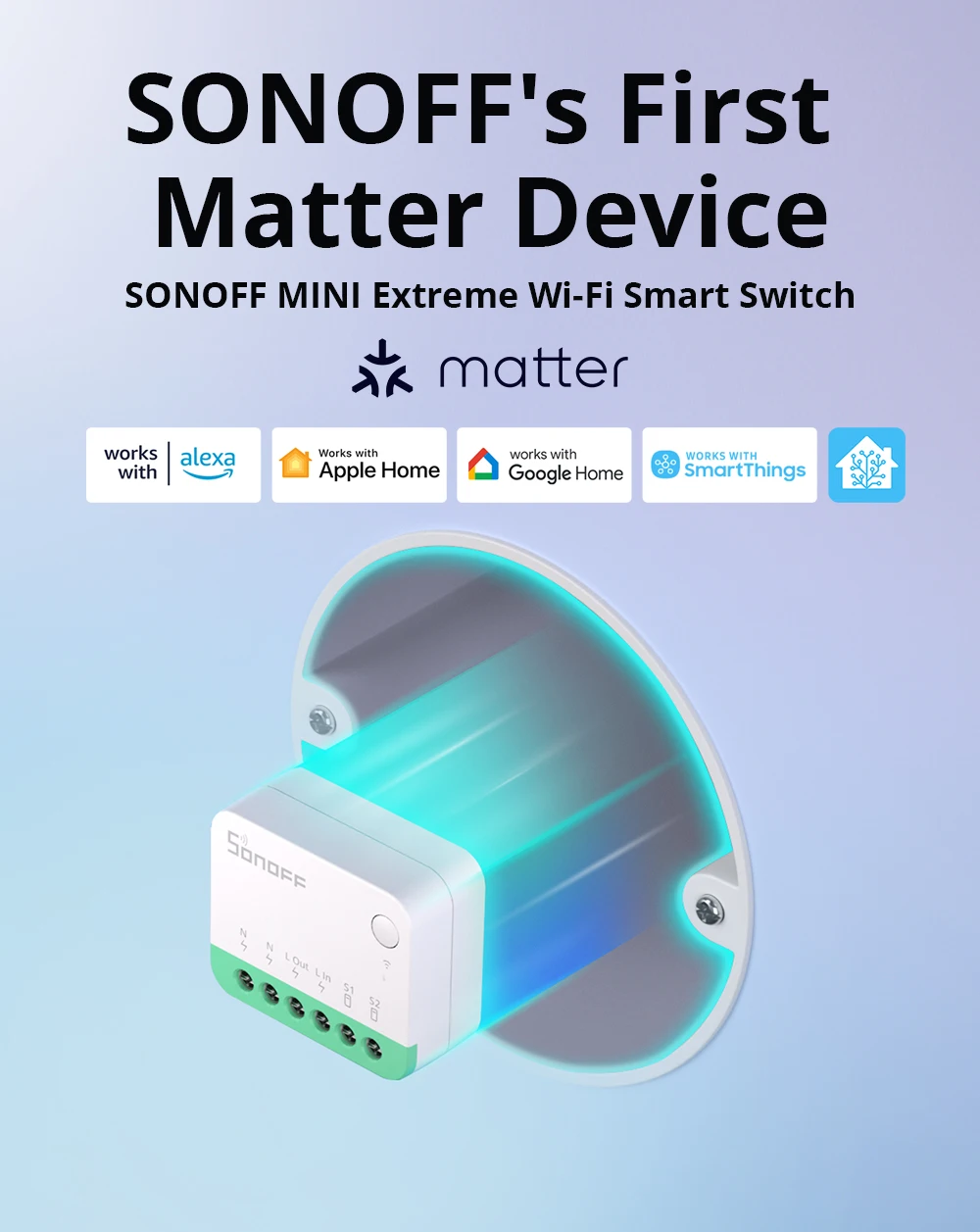 Sonoff Mini R4 Matter WiFi Smart Home Light Switch Sonoff Mini R4 Extreme Matter Relay Work with Alexa Google Home Homekit
