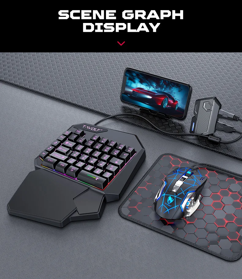 Kit Mobilador Gamer Kit Gaming Keyboard Mouse Mobile Games Converter 5 In 1 Combo One Hand Keyboard Converter Mobile Games TF900 Kit Mobilador Gamer Kit Gaming Keyboard Mouse Mobile Games Converter 5 In 1 Combo One Hand Keyboard Converter Mobile Games TF900