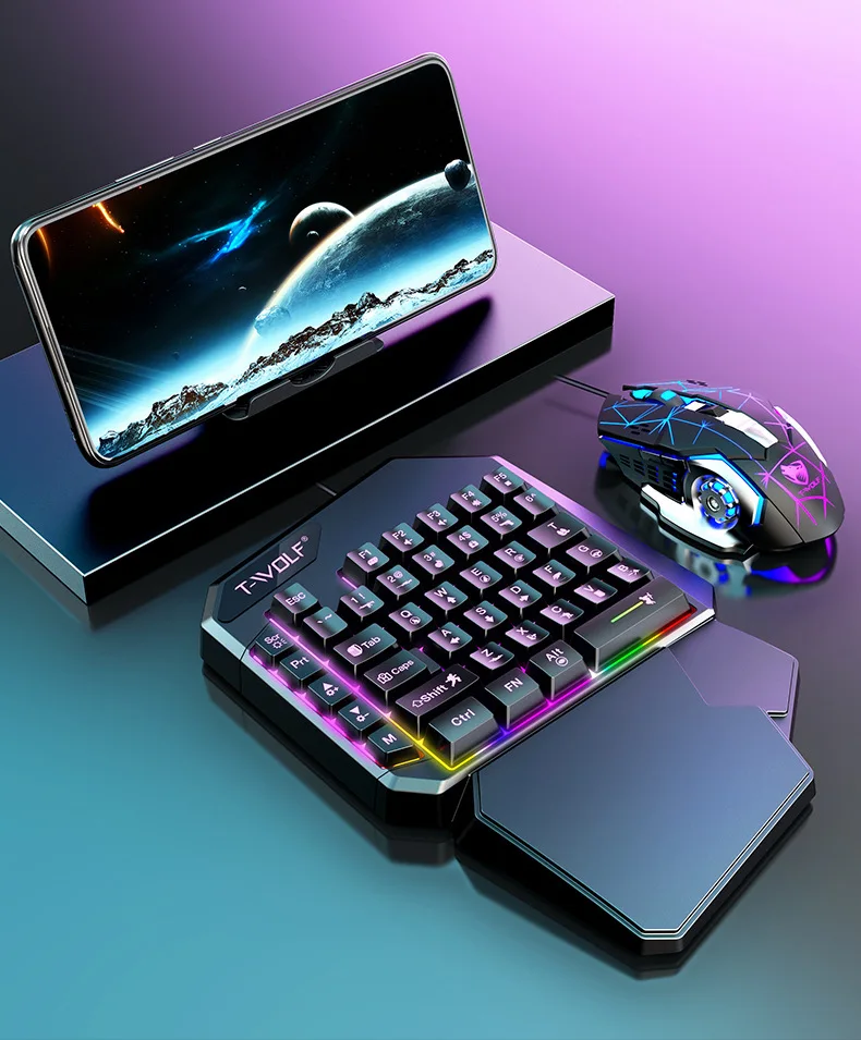 Kit Mobilador Gamer Kit Gaming Keyboard Mouse Mobile Games Converter 5 In 1 Combo One Hand Keyboard Converter Mobile Games TF900 Kit Mobilador Gamer Kit Gaming Keyboard Mouse Mobile Games Converter 5 In 1 Combo One Hand Keyboard Converter Mobile Games TF900