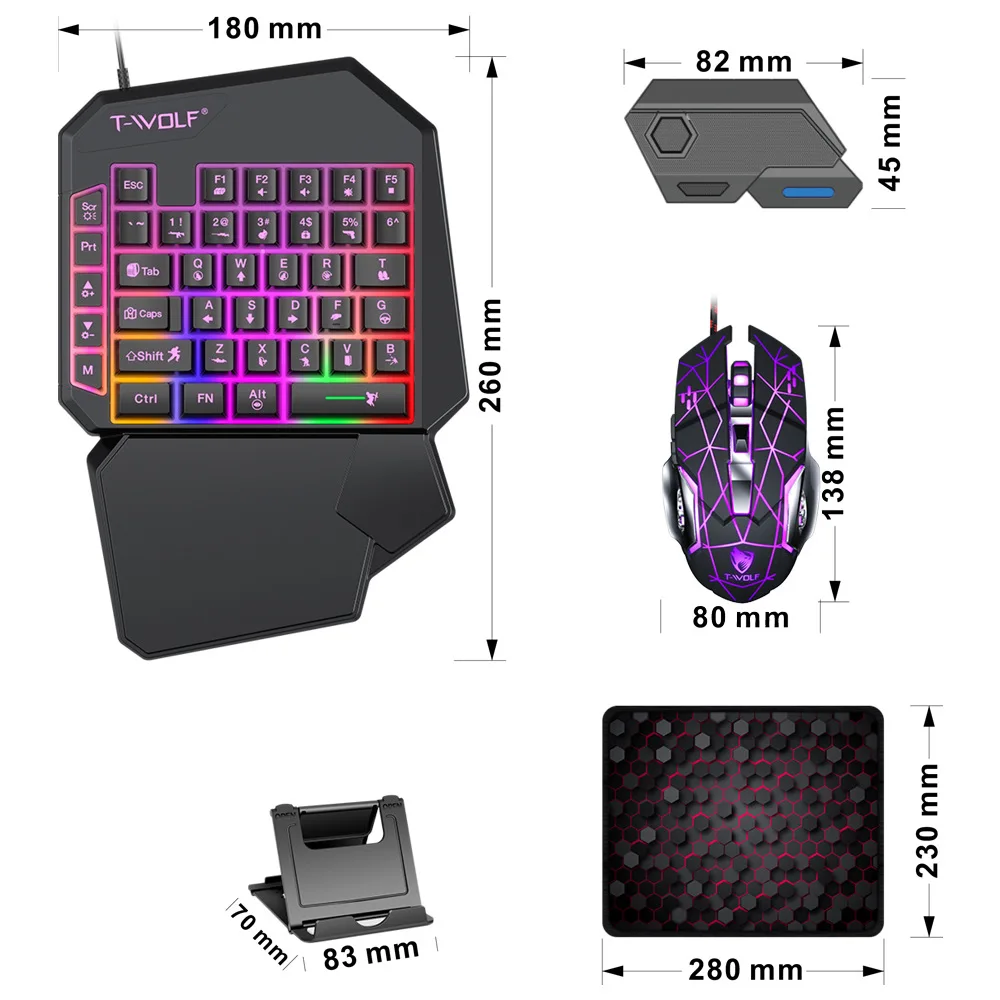 Kit Mobilador Gamer Kit Gaming Keyboard Mouse Mobile Games Converter 5 In 1 Combo One Hand Keyboard Converter Mobile Games TF900 Kit Mobilador Gamer Kit Gaming Keyboard Mouse Mobile Games Converter 5 In 1 Combo One Hand Keyboard Converter Mobile Games TF900