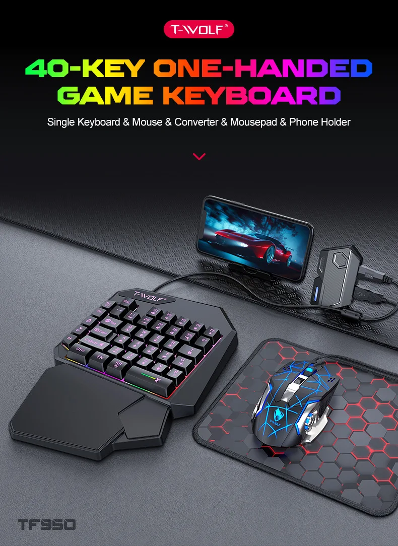 Kit Mobilador Gamer Kit Gaming Keyboard Mouse Mobile Games Converter 5 In 1 Combo One Hand Keyboard Converter Mobile Games TF900 Kit Mobilador Gamer Kit Gaming Keyboard Mouse Mobile Games Converter 5 In 1 Combo One Hand Keyboard Converter Mobile Games TF900