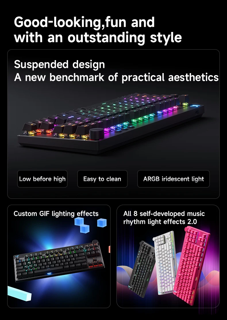 MCHOSE MIX87 Wired Gaming Keyboard Magnetic Swtich Keyboard 8K+256K Esport 0.08ms Low Latency E-Sports Custom Gamer Accessories MCHOSE MIX87 Wired Gaming Keyboard Magnetic Swtich Keyboard 8K+256K Esport 0.08ms Low Latency E-Sports Custom Gamer Accessories
