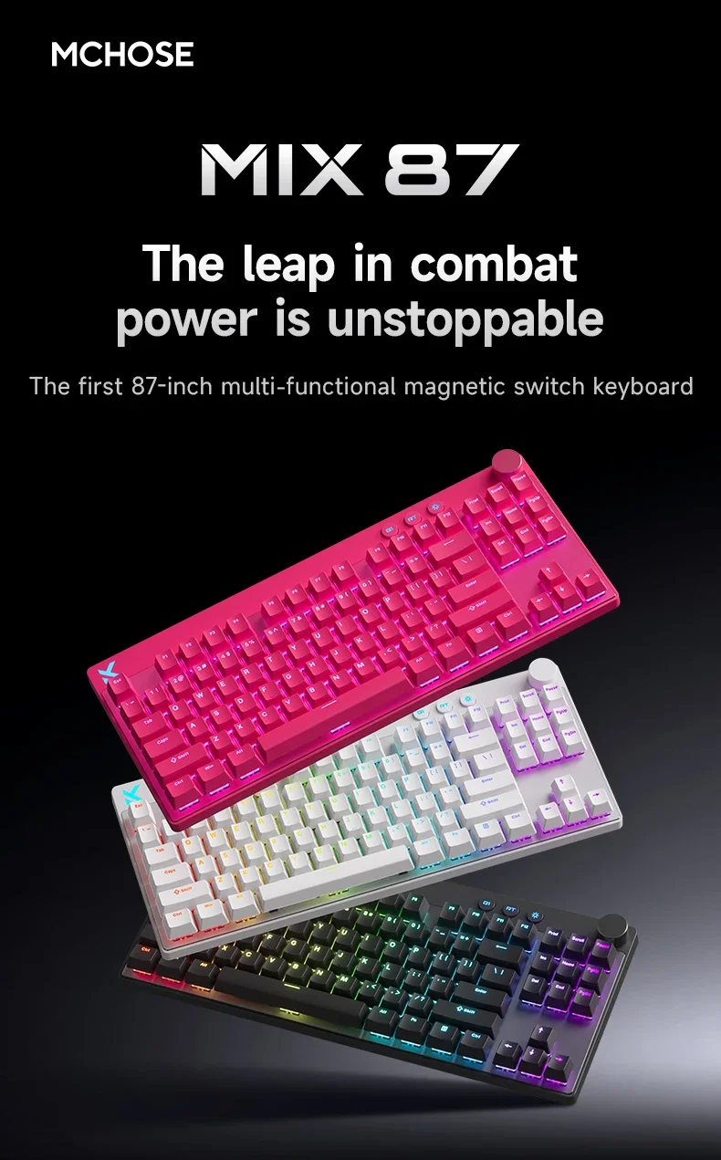 MCHOSE MIX87 Wired Gaming Keyboard Magnetic Swtich Keyboard 8K+256K Esport 0.08ms Low Latency E-Sports Custom Gamer Accessories MCHOSE MIX87 Wired Gaming Keyboard Magnetic Swtich Keyboard 8K+256K Esport 0.08ms Low Latency E-Sports Custom Gamer Accessories