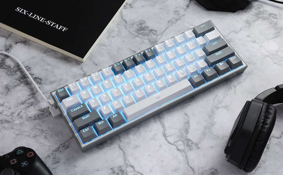 Redragon K617 Fizz 60% Wired RGB Gaming Keyboard, 61 Keys Hot-Swap Compact Mechanical Keyboard Red Switch Redragon K617 Fizz 60% Wired RGB Gaming Keyboard, 61 Keys Hot-Swap Compact Mechanical Keyboard Red Switch