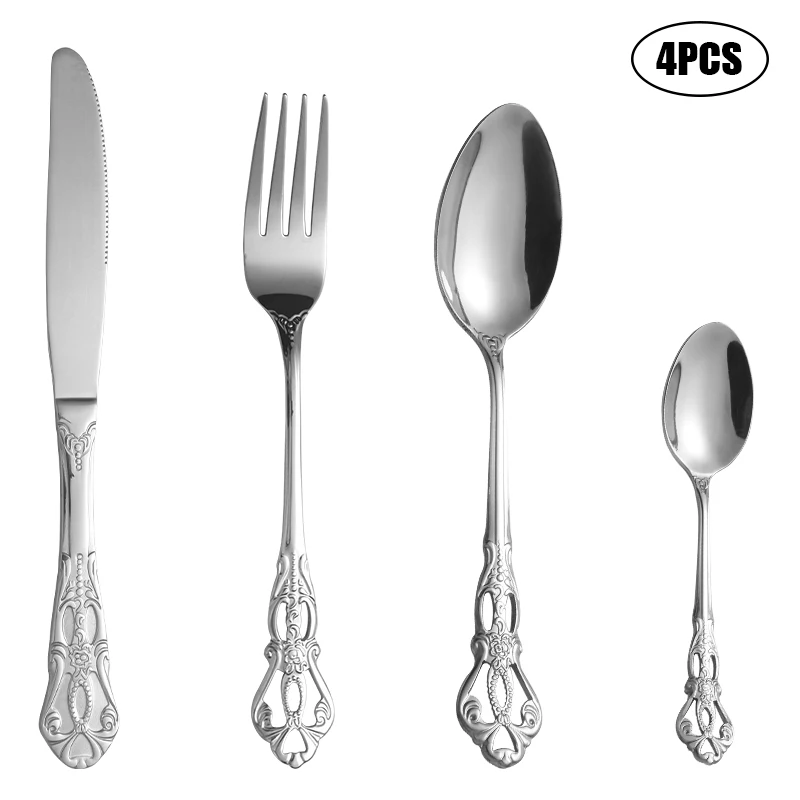 4pcs Silver